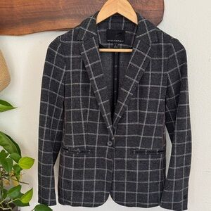 Banana Republic Charcoal Checkered Blazer Sz 2